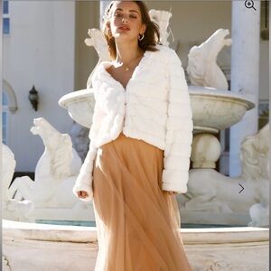 Chic White Faux Fur Jacket